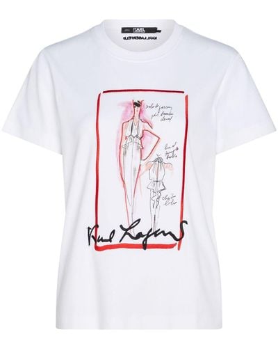 Karl Lagerfeld Logo-print cotton T-shirt - Weiß