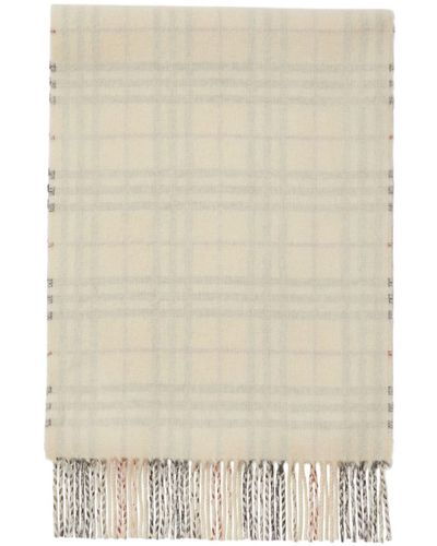 Burberry Checked Reversible Cashmere Scarf - Natural
