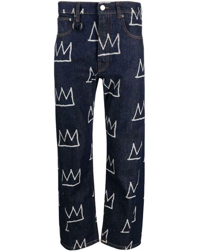 Etudes Studio All-over Crown-print Trousers - Blue