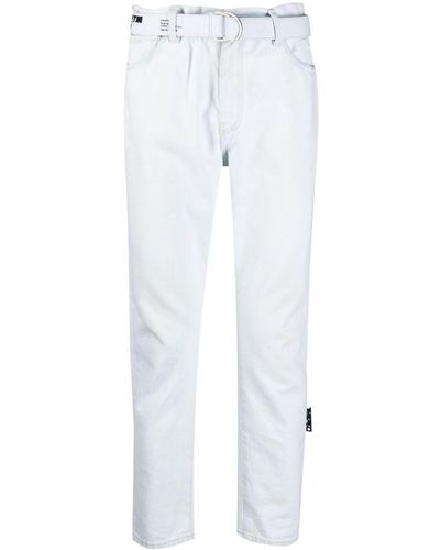Off-White c/o Virgil Abloh Halbhohe Straight-Leg-Jeans - Weiß