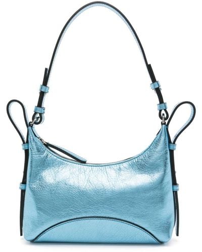 Zanellato Metallic Leather Shoulder Bag - Blue