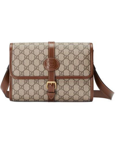 Gucci GG Messenger Bag With Interlocking G - Brown