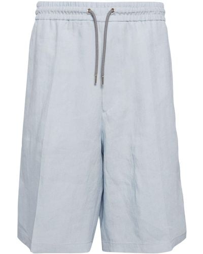 Paul Smith Drawstring-waist Linen Shorts - Blue