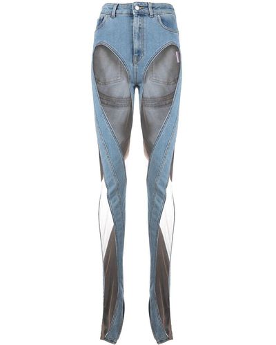 Mugler Jeans con dettaglio cut-out - Blu