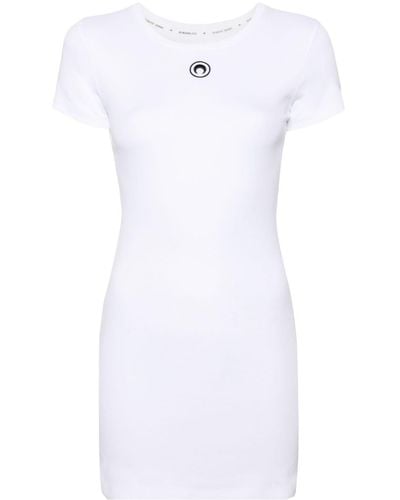 Marine Serre T-Shirtkleid aus Bio-Baumwolle - Weiß
