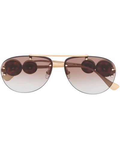 Versace Medusa Head Pilot-frame Sunglasses - Brown