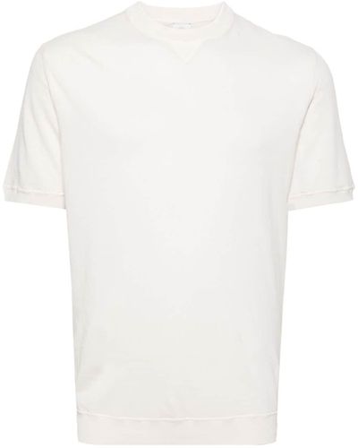 Eleventy Crew-neck Fine-knit T-shirt - White