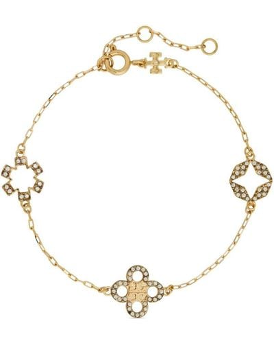 Tory Burch Kira Armband mit Kleeblättern - Mettallic