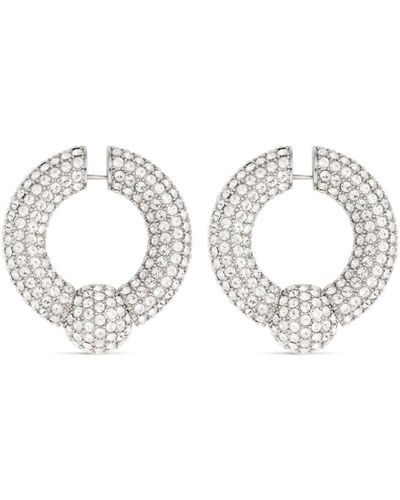 Balenciaga Mega Rhinestone-embellished Hoop Earrings - White