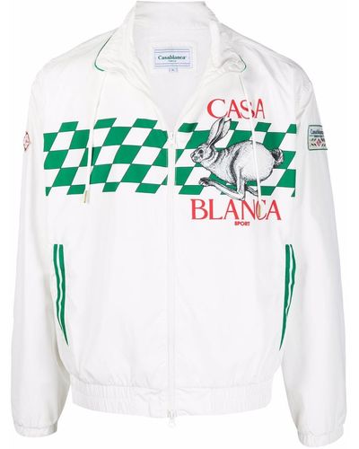 Casablancabrand Chequered Shell Jacket - White