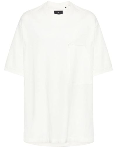 Y-3 Patch-pocket Cotton T-shirt - White