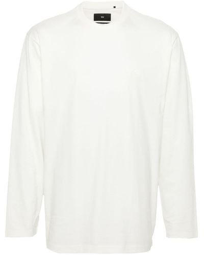 Y-3 Logo-embossed Cotton T-shirt - White