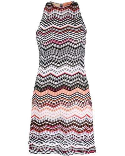 Missoni Chevron-knit Midi Dress - Gray