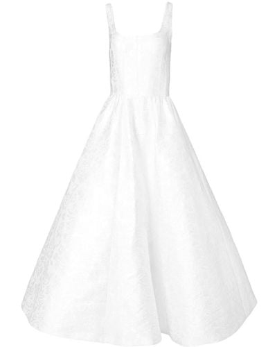 Carolina Herrera Patterned-jacquard Midi-dress - White