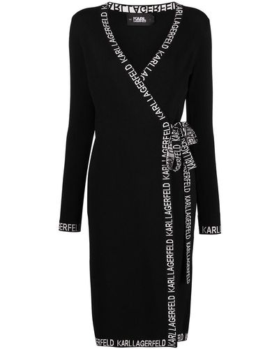 Karl Lagerfeld ロゴ ラップドレス - ブラック