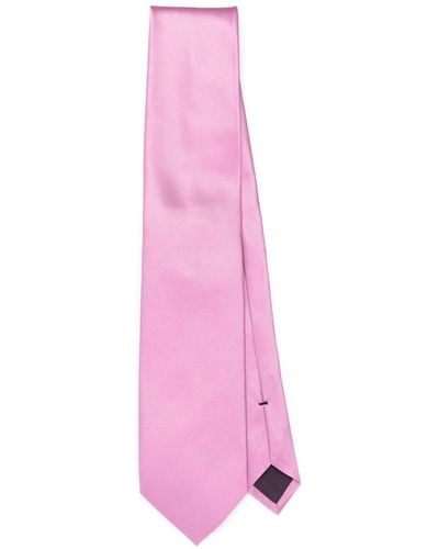 Tom Ford Stripe-pattern Silk Tie - Pink