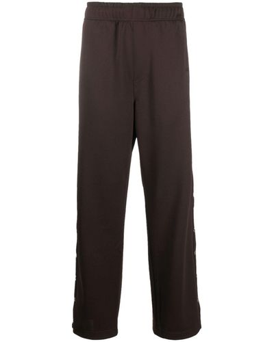 Lanvin Curb-detail Buttoned Track Trousers - Brown