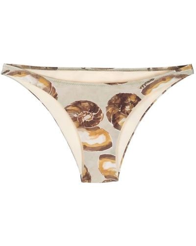 Nanushka Seashell-print Bikini Bottoms - Natural