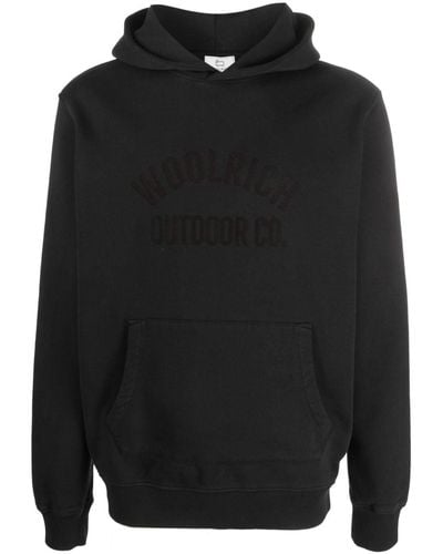 Woolrich Embossed-logo Cotton Hoodie - Black
