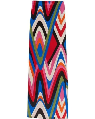 Emilio Pucci Multicoloured Moire Print Maxi Dress
