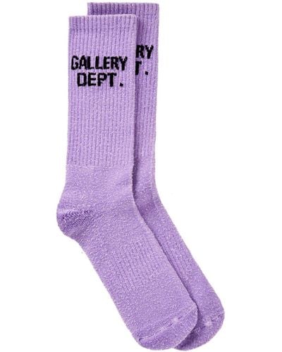 GALLERY DEPT. Clean Intarsia-knit Logo Socks - Purple