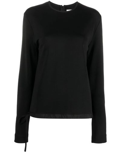 Jil Sander Zip-up Extra-long Sleeve Sweatshirt - Black
