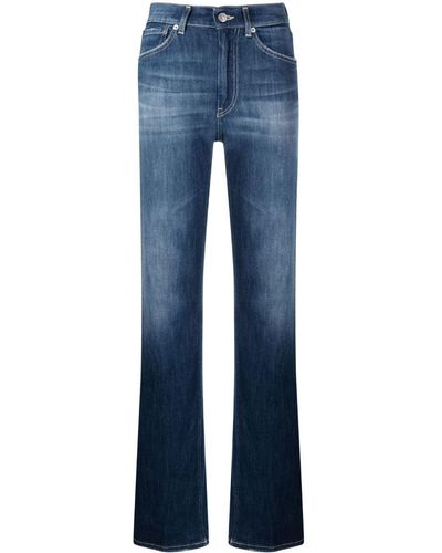 Dondup High-waisted Straight Jeans - Blue