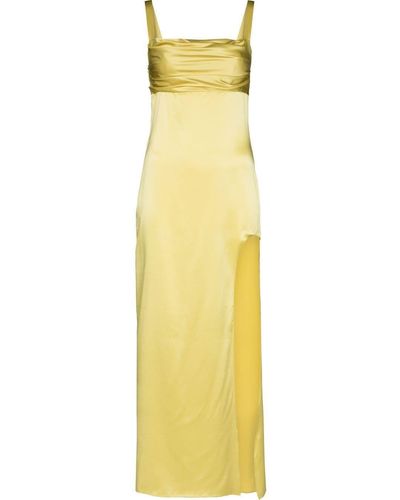 De La Vali Zijden Midi-jurk - Geel