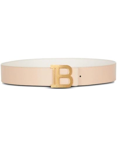 Balmain Reversible Leather Belt - Natural