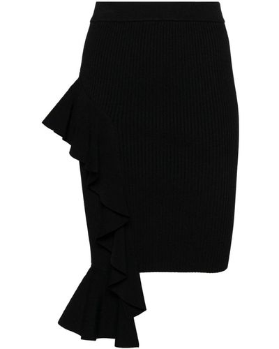 Moschino Jeans Rok Met Ruches - Zwart