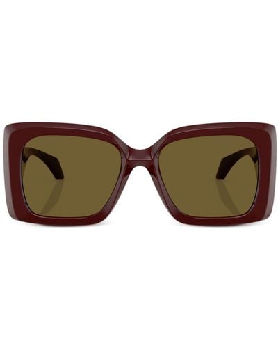 Versace Medusa-plaque Oversized-frame Sunglasses - Brown