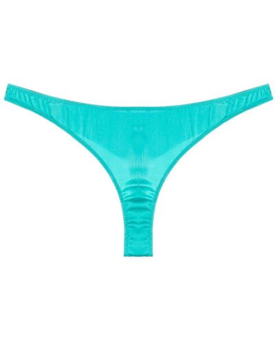 Fleur du Mal Luxe String mit Satin-Finish - Blau