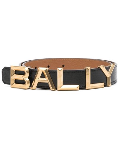 Bally Logo-lettering Leather Belt - Black