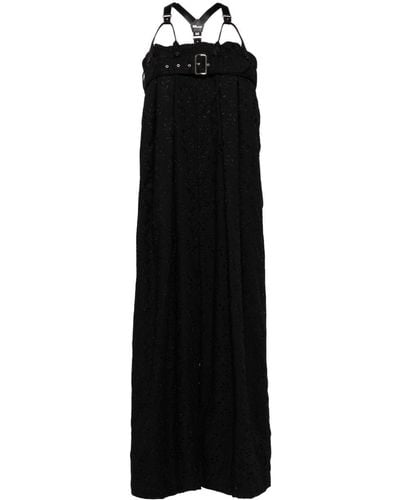 Noir Kei Ninomiya Buckle-embellished Straight Jumpsuit - Black