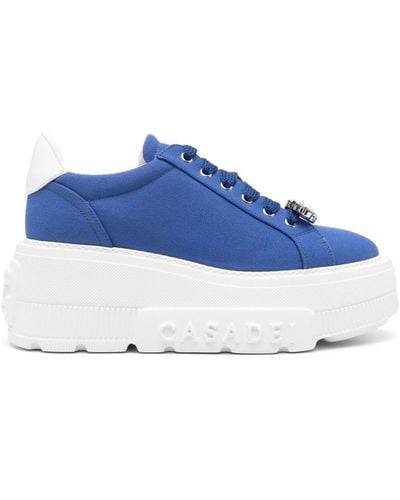 Casadei Fedora Canvas-Sneakers - Blau