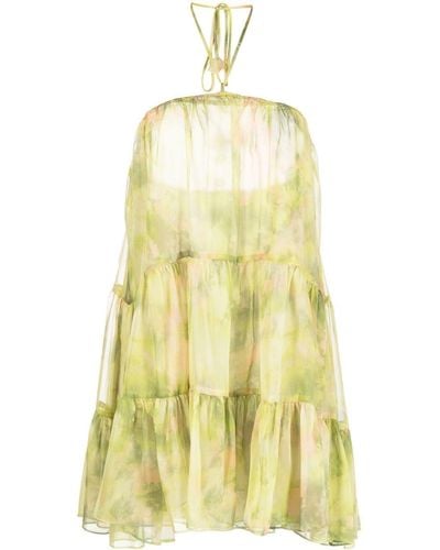 MISA Los Angles Mini-jurk Met Franje - Geel