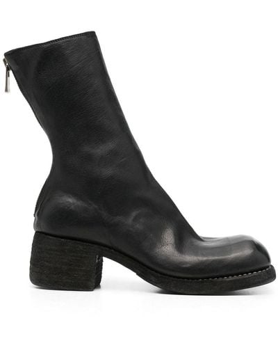 Guidi Rear-zip Horse Leather Boots - Black