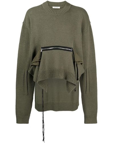 Craig Green Zip-pocket Asymmetric Sweater - Green