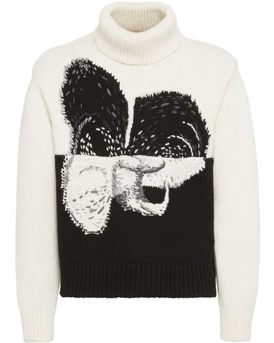Alexander McQueen Spliced Orchid Sweater - Black