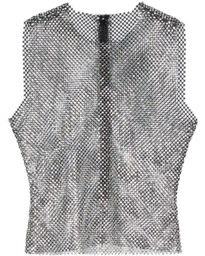 Philosophy Di Lorenzo Serafini Crystal-embellished Blouse - Grey