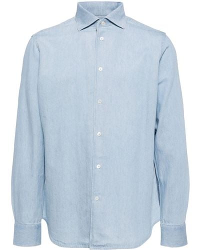 Paul Smith Button-up Denim Overhemd - Blauw