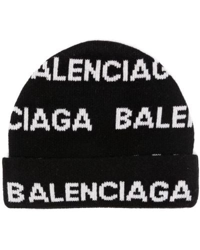 Balenciaga インターシャニット ビーニー - ブラック