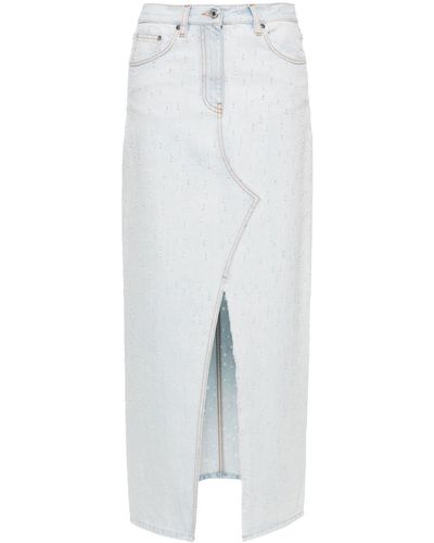 MSGM Distressed Maxi Skirt - White