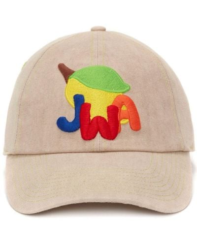 JW Anderson Motif-embroidered Canvas Baseball Cap - Pink