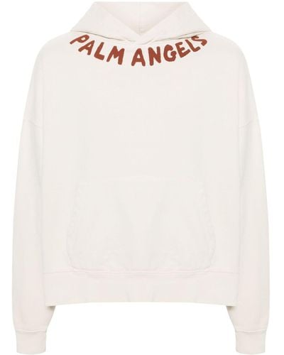 Palm Angels Hoodie Met Logoprint - Wit