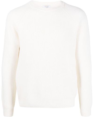 Boglioli Ribbed-knit Wool-blend Sweater - White