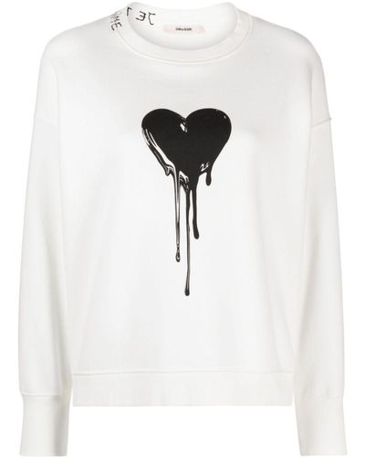 Zadig & Voltaire Jersey Oscar con motivo de corazón - Blanco