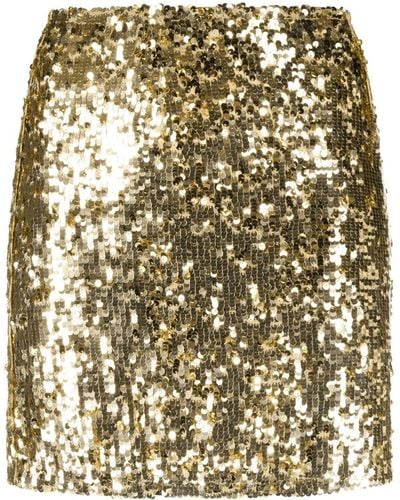 Atu Body Couture Sequin-embellished Fitted Mini Skirt - Metallic