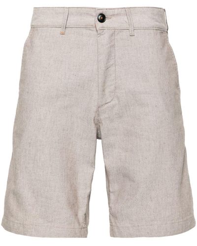 BOSS Gabardine-weave Bermuda Shorts - Grey