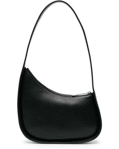 The Row Half Moon Leather Shoulder Bag - Black